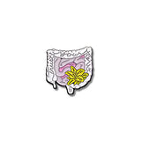 Pin Metálico Intestino con Flor Amarilla
