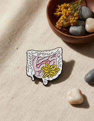 Pin Metálico Intestino con Flor Amarilla