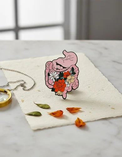 Pin Metálico Intestinos con Flores