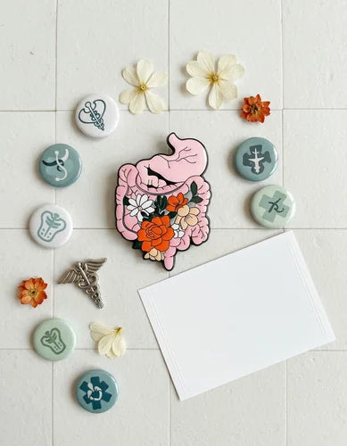 Pin Metálico Intestinos con Flores