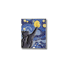 Pin Metálico La Noche Estrellada Gatuna