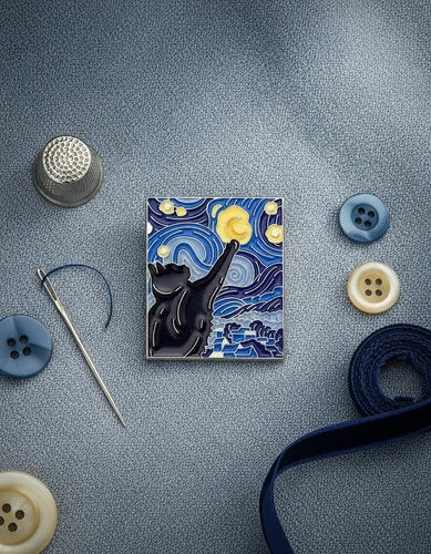 Pin Metálico La Noche Estrellada Gatuna