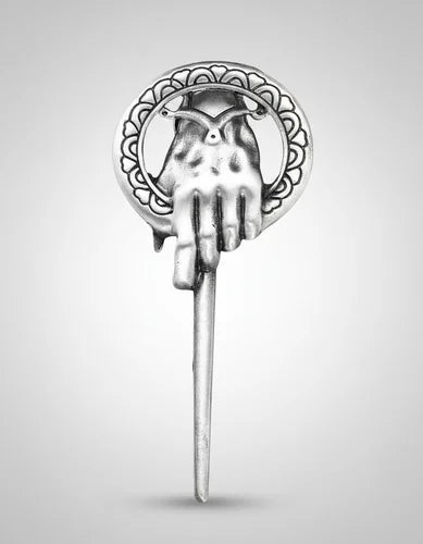 Pin Metálico Mano del Rey Plateado