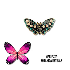 Pin Metálico Mariposa Botánica Estelar