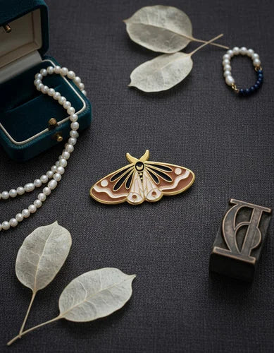 Pin Metálico Mariposa Café Estelar