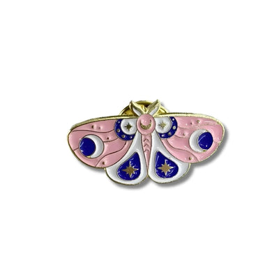 Pin Metálico Mariposa Cósmica Rosada
