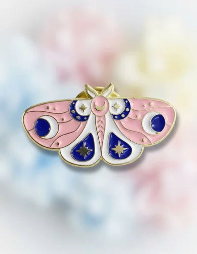 Pin Metálico Mariposa Cósmica Rosada
