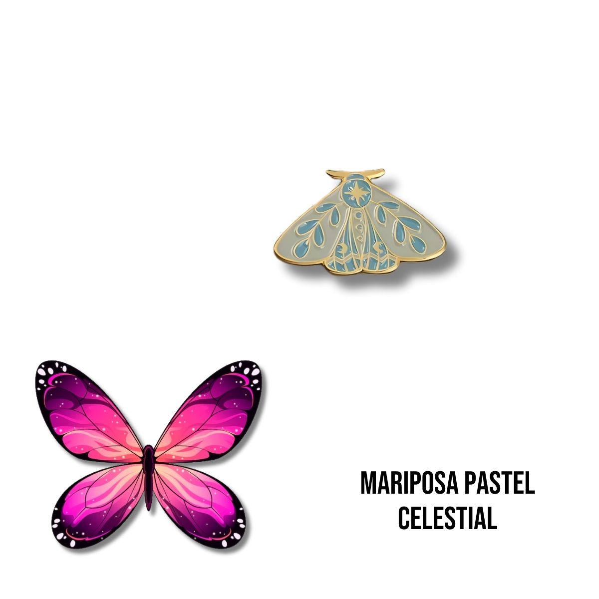 Pin Metálico Mariposa Pastel Celestial