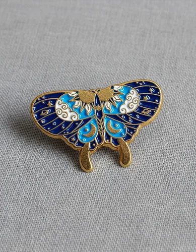 Pin Metálico Mariposa Real Celeste