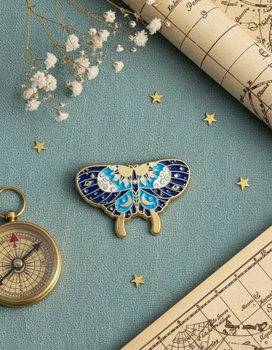 Pin Metálico Mariposa Real Celeste