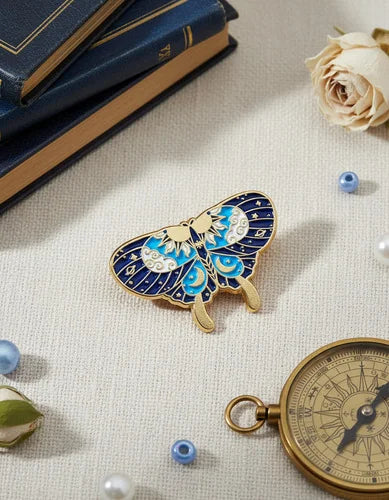 Pin Metálico Mariposa Real Celeste