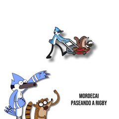 Pin Metálico Mordecai Paseando a Rigby