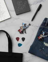 Pin Metálico Mordecai y Rigby Rockeros