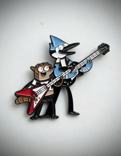 Pin Metálico Mordecai y Rigby Rockeros