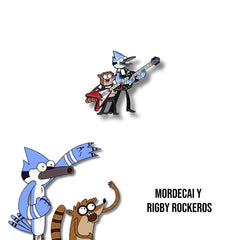Pin Metálico Mordecai y Rigby Rockeros