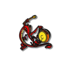 Pin Metálico Mushu Tocando el Gong