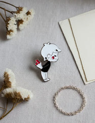 Pin Metálico Niño con Ramo de Rosas