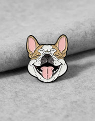 Pin Metálico Perrito Bulldog Francés Sonriente