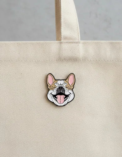 Pin Metálico Perrito Bulldog Francés Sonriente