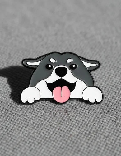 Pin Metálico Perrito Husky Asomado