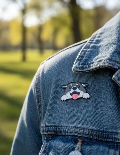 Pin Metálico Perrito Husky Asomado