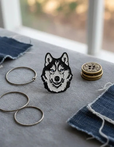 Pin Metálico Perrito Husky Siberiano