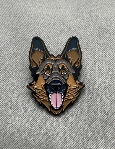 Pin Metálico Perrito Pastor Alemán Feliz