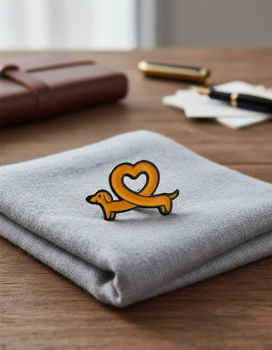 Pin Metálico Perrito Salchicha Corazón