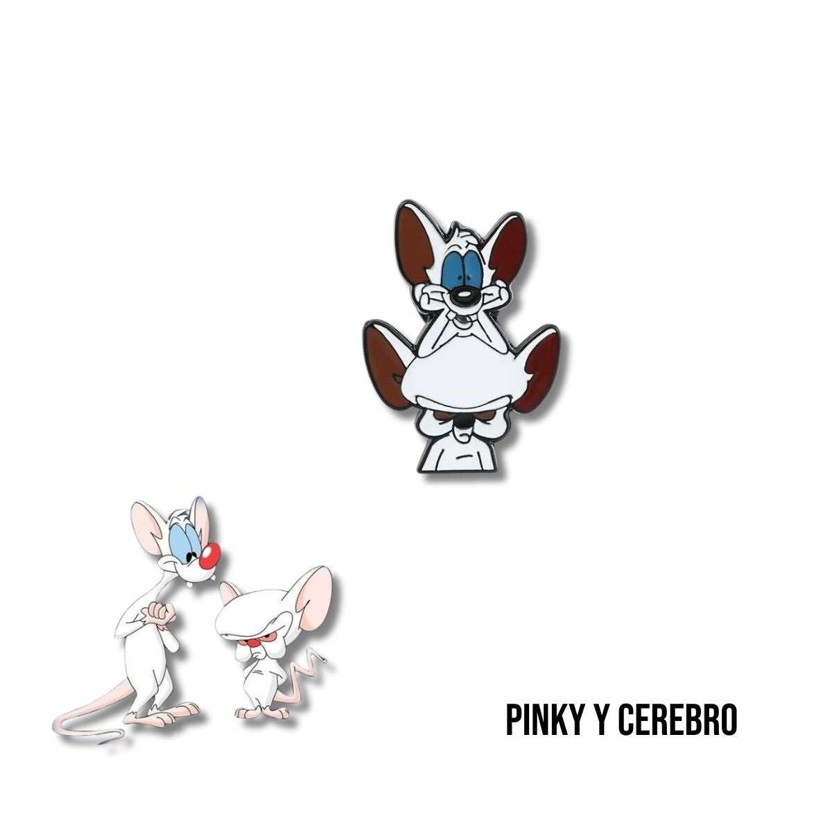 Pin Metálico Pinky y Cerebro Mirando