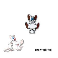 Pin Metálico Pinky y Cerebro Mirando