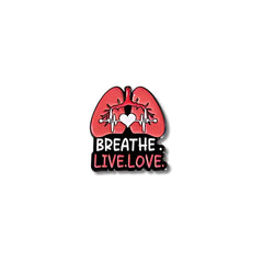 Pin Metálico Pulmones Breathe Live Love