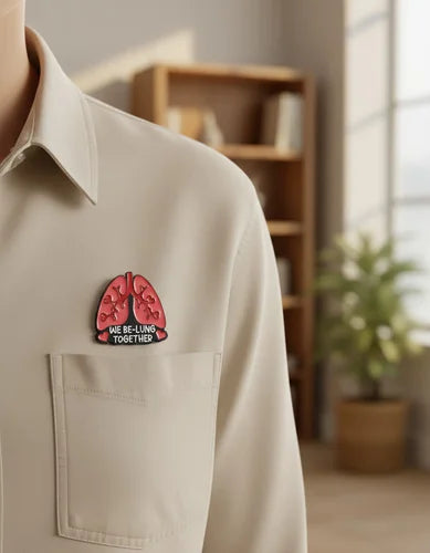 Pin Metálico Pulmones We Be Lung Together