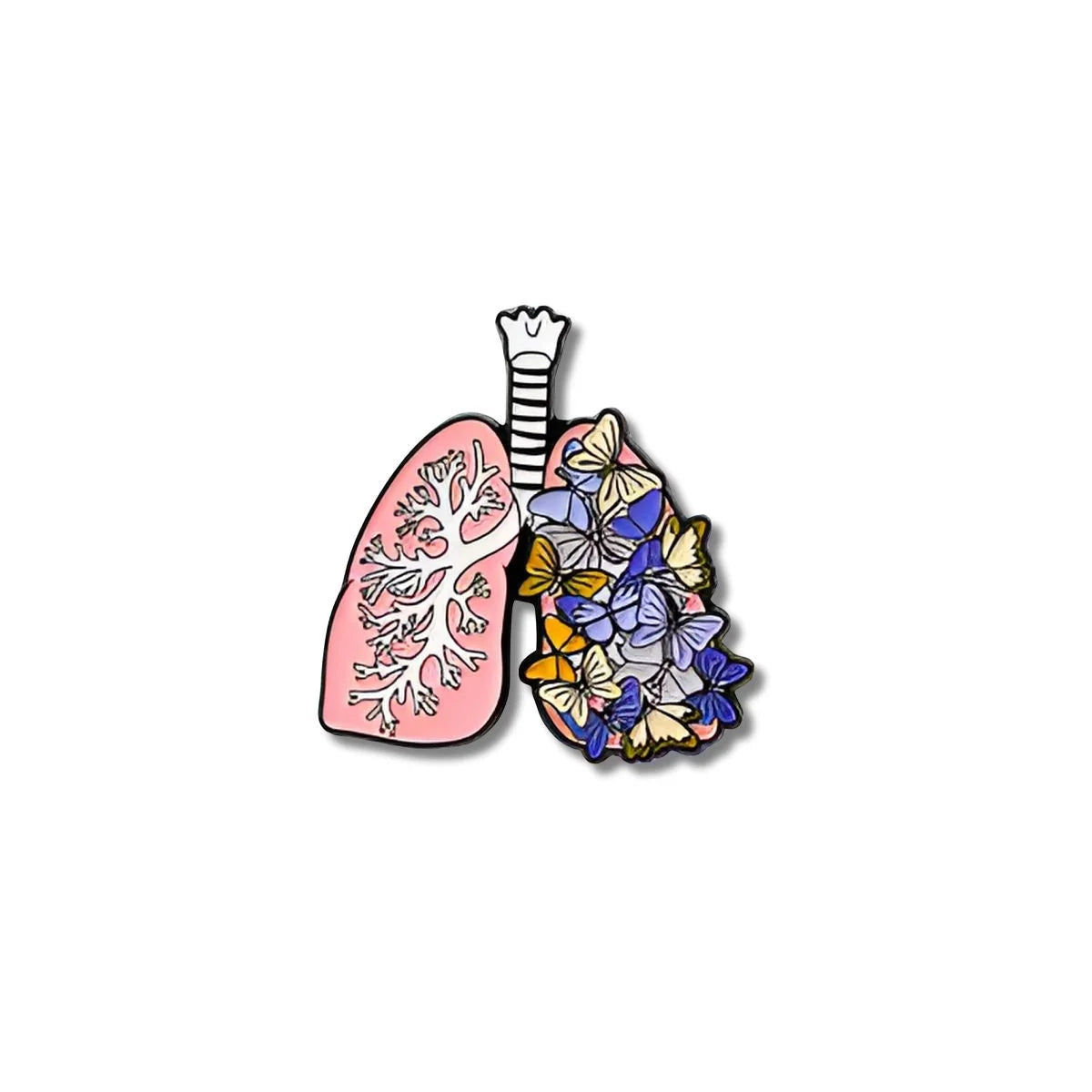 Pin Metálico Pulmones con Mariposas