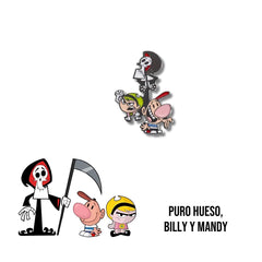Pin Metálico Puro Hueso, Billy y Mandy