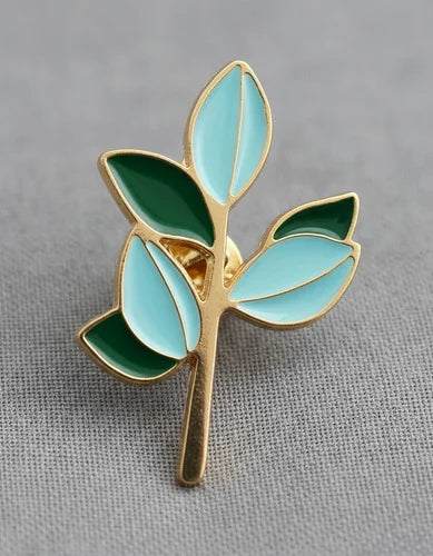 Pin Metálico Rama con Hojas