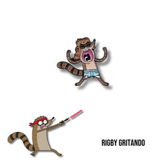 Pin Metálico Rigby Gritando