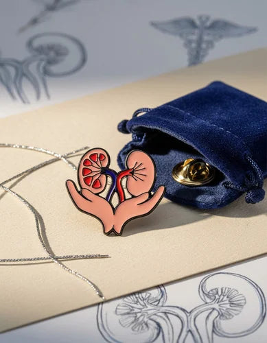 Pin Metálico Riñones en Manos