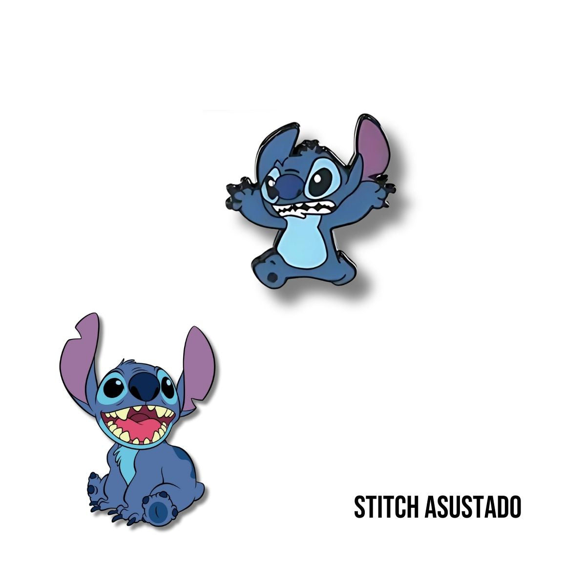 Pin Metálico Stitch Asustado