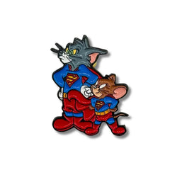 Pin Metálico Tom and Jerry Superman Enojados