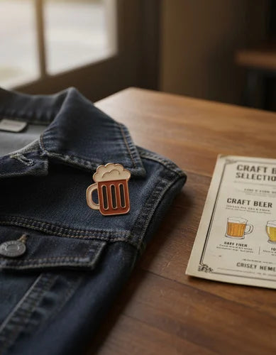 Pin Metálico Vaso de Cerveza Espumosa