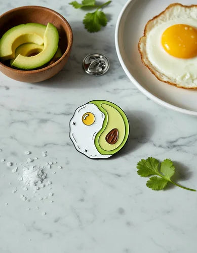 Pin Metálico Yin Yang Aguacate Huevo