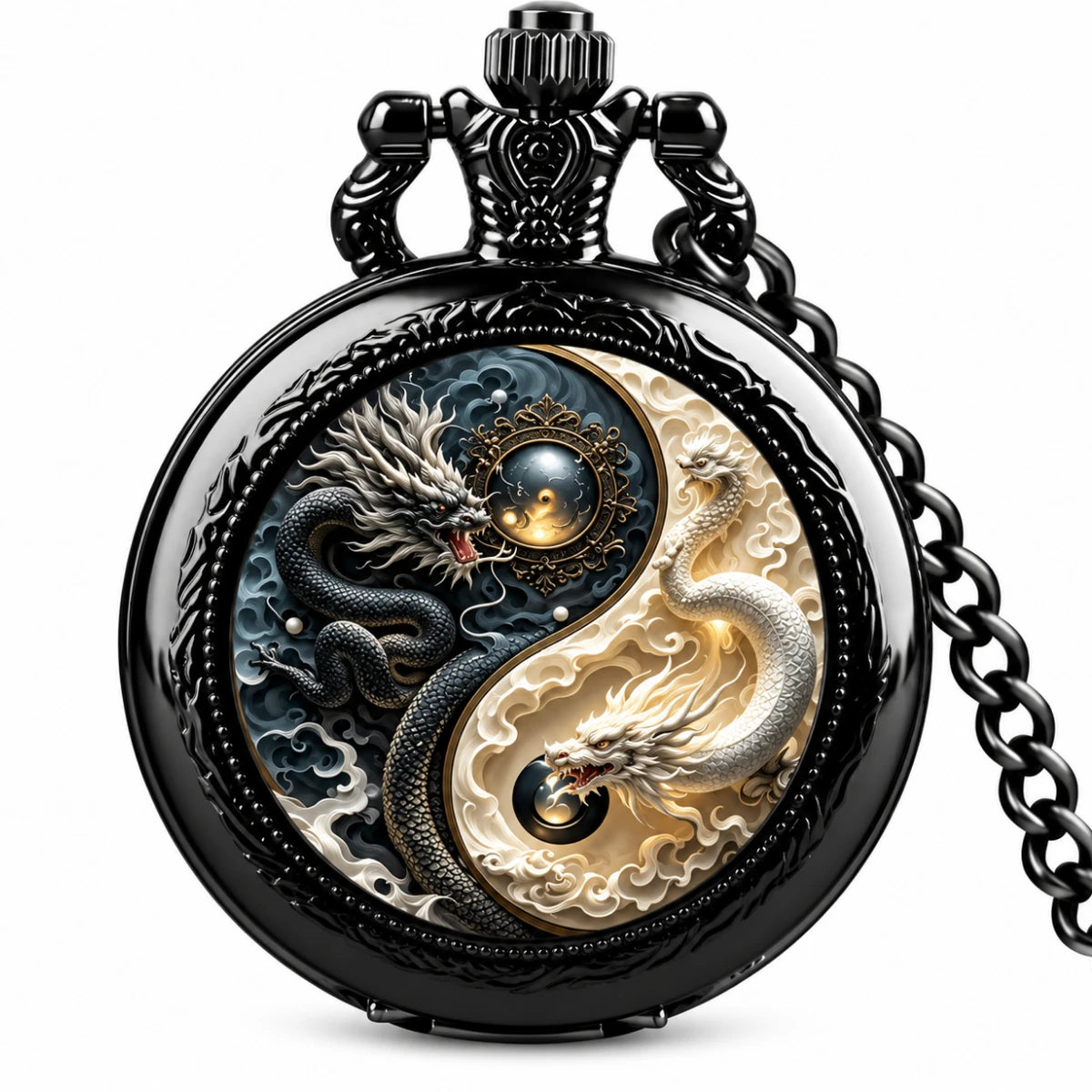Reloj de Bolsillo Dragones Yin Yang