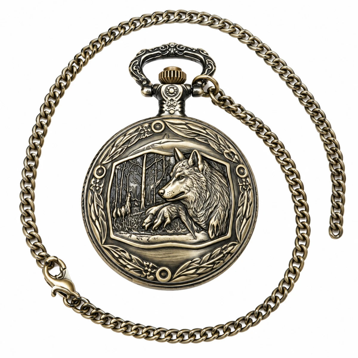 Reloj de Bolsillo Lobo del Bosque