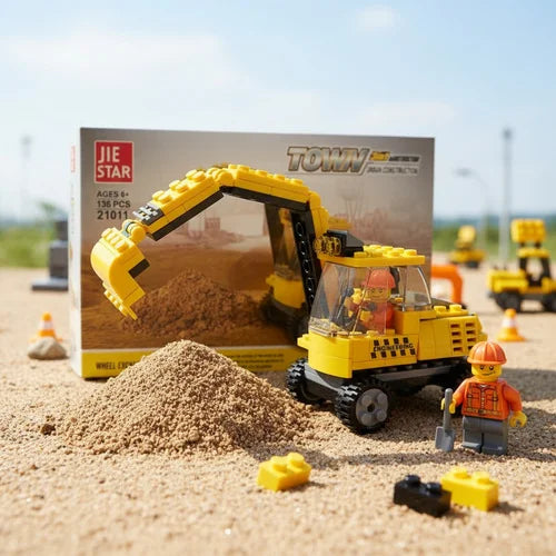 Retroexcavadora Serie Construcción Urbana Tipo Lego