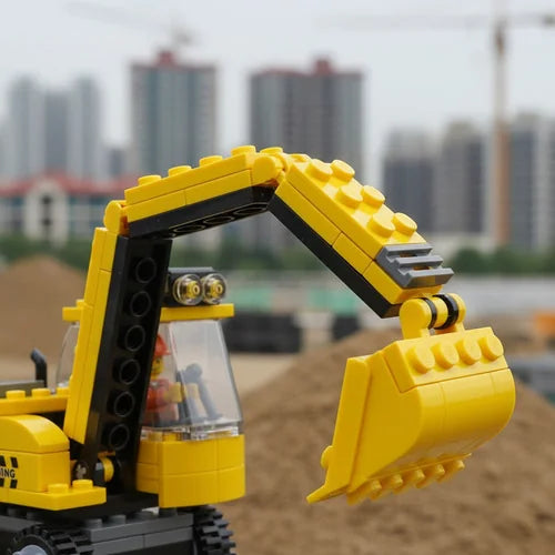 Retroexcavadora Serie Construcción Urbana Tipo Lego