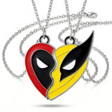 Set Collares Amistad Deadpool y Wolverine Corazón Dividido