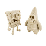 Set Figuras 3D Bob Esponja y Patricio Esqueletos Fósiles 13.1 cm