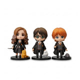 Set Figuras Harry Potter Hermione y Ron con Mascotas 10 cm
