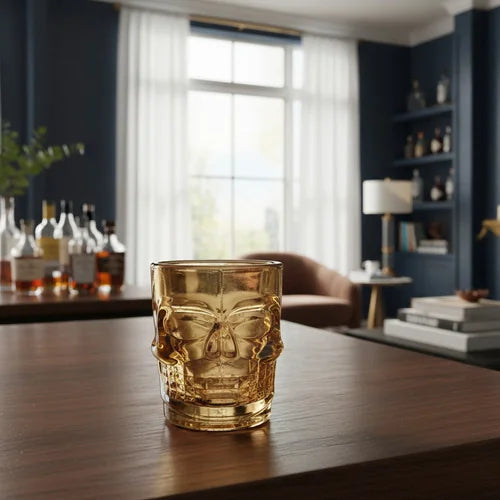 Set x 6 Copas Shots Calavera 48 ml Doradas