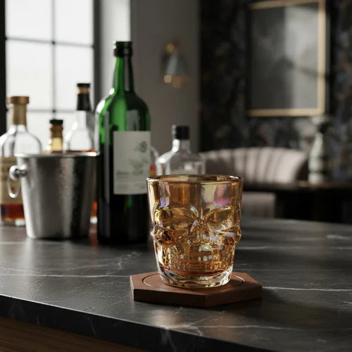 Set x 6 Copas Shots Calavera 48 ml Doradas